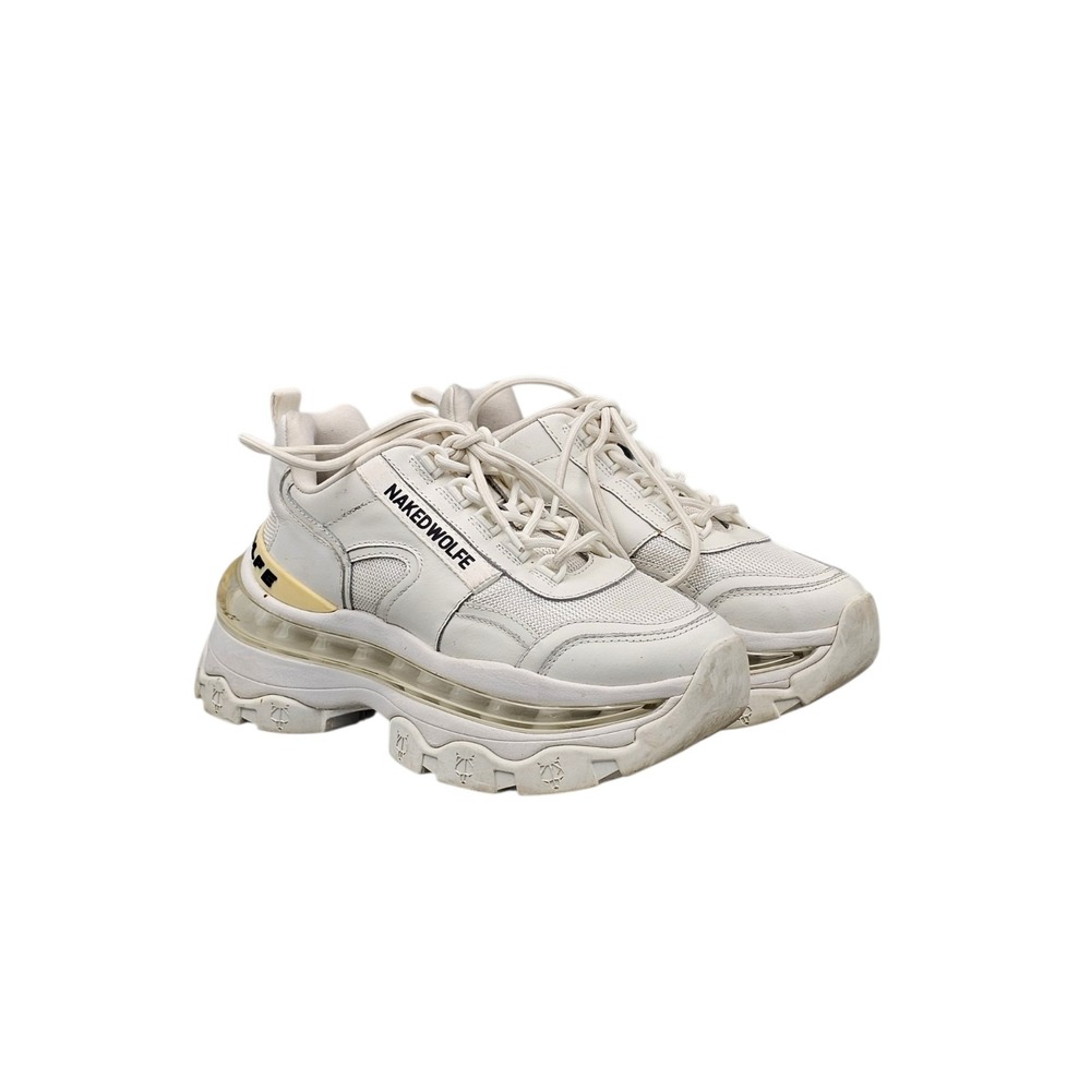 Naked Wolfe Women's Size 8 US EUC Fierce White Platform Sneakers Shoes